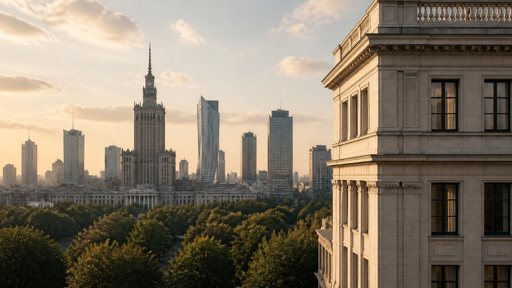 Warszawa widziana z perspektywy miejskiej kamienicy